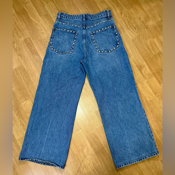 Reformation Blue Flare Jeans with Stud Accents - Picture 2 of 3